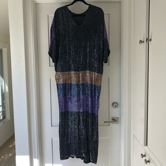 Vintage Sequin Maxi Dress - Picture 4 of 9